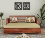 Sheesham Wood Sofa Cum Bed With Armrests - Image 6