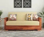Sheesham Wood Sofa Cum Bed With Armrests - Image 7