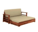 Sheesham Wood Sofa Cum Bed With Armrests - Image 9
