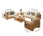 Sofa Set Wooden Sofa Design Premium Pine Wood Sofa Set For Living Room - Image 10