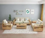 Sofa Set Wooden Sofa Design Premium Pine Wood Sofa Set For Living Room - Image 6