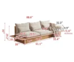 Solid Wood  3 Seater Sofa with Storage - Image 6