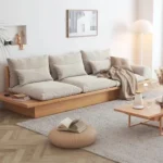 Solid Wood  3 Seater Sofa with Storage
