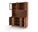 Solid Wood Sheesham Crockery Unit with Rattan - Image 3