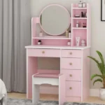 Taryn Engineered wood Dressing Table with Stool