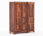 Terry 3 Door Solid Sheesham Wood Wardrobe - Image 4