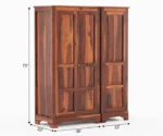 Terry 3 Door Solid Sheesham Wood Wardrobe - Image 5