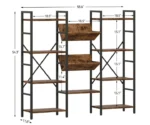 Tier Bookshelf Industrial Large Bookcase Display Rack - Image 4