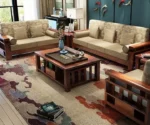 Traditional Wooden Sofa Set - Image 2