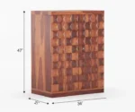 Urban large Solid Sheesham Wood Bar Cabinet - Image 6