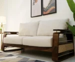 Vedic 3+1+1 Sheesham Wood Sofa Set With Cane and Brass Detailing - Image 6