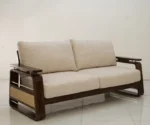 Vedic 3+1+1 Sheesham Wood Sofa Set With Cane and Brass Detailing - Image 9
