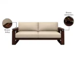 Vedic 3+1+1 Sheesham Wood Sofa Set With Cane and Brass Detailing - Image 12
