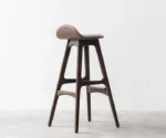 Vintage Bar Stool In Solid Dark Stained