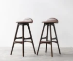 Vintage Bar Stool In Solid Dark Stained - Image 2