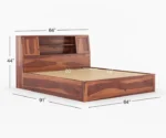 Wana Sheesham Wood King-Queen Size Bed with Hydraulic Storage - Image 9