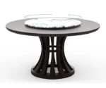 Wood Round Dining Table Set - Image 6