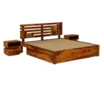 Wooden Bed With Storage - Image 5