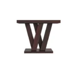 Wooden V Shaped Console Tables with Shelf Storage - Image 3