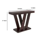 Wooden V Shaped Console Tables with Shelf Storage - Image 5