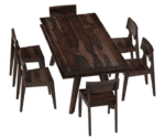 solid wood dining table set with 6 chairs - Image 2