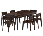 solid wood dining table set with 6 chairs - Image 4