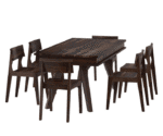 solid wood dining table set with 6 chairs - Image 5