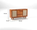 Briska wood Cabinet with Fluted Glass & Drawer Storage - Image 6
