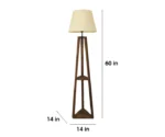 Vantage Wooden Floor Lamp with Brown Base and Jute Fabric Lampshade - Image 13