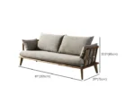 Wide Sofa Pillow Back Solid Wood Frame for Living Room - Image 10