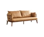 Wide Sofa Pillow Back Solid Wood Frame for Living Room - Image 8