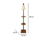 Wooden Floor Lamp with Brown Base and Jute Fabric Lampshade - Image 9