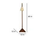 Wooden Floor Lamp with Brown Base and Jute Fabric Lampshade - Image 5
