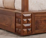 Adana Swaram Sheesham Wood King Poster Bed - Brown - Image 6