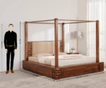 Adana Swaram Sheesham Wood King Poster Bed - Brown - Image 8