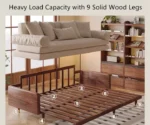 Kyoto Lounge wooden Sofa Bed walnut - Image 12