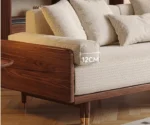 Kyoto Lounge wooden Sofa Bed walnut - Image 17