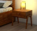 Lyon Solid Sheesham Wood Bedside Table With One Drawer