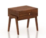 Lyon Solid Sheesham Wood Bedside Table With One Drawer - Image 2