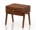 Lyon Solid Sheesham Wood Bedside Table With One Drawer - Image 3