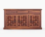 Reveka Solid Sheesham Wood Cabinets & Sideboards for Living Room Bedroom - Image 4