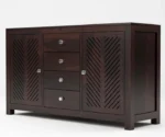 Solid Sheesham Wood Wooden Chest of Drawers for Storage Sideboard Cabinet with 4 Drawers - Image 4