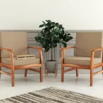 Solid Sheesham Wood Wooden Single Seater Sofa Chair Set of 2