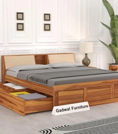 Wana Sheesham Wood King-Queen Size Bed (1)