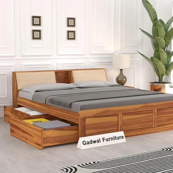 Wana Sheesham Wood King-Queen Size Bed (1)