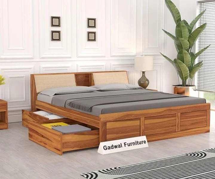 Wana Sheesham Wood King-Queen Size Bed (1)
