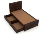 Balikos Sheesham Wood Bed with Drawer Storage - Image 3