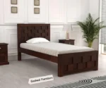 Chola Single Size Bed In Brown Finish
