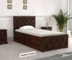 Horten Sheesham Wood Single Bed In Provincial Teak Finish With Box Storage (2)