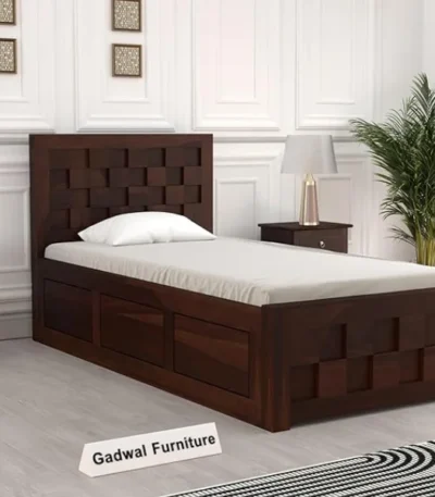 Horten Sheesham Wood Single Bed In Provincial Teak Finish With Box Storage (2)